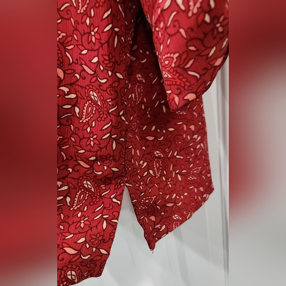 Donn Kenny red button down blouse women's (no size tag) XL - Picture 4 of 5